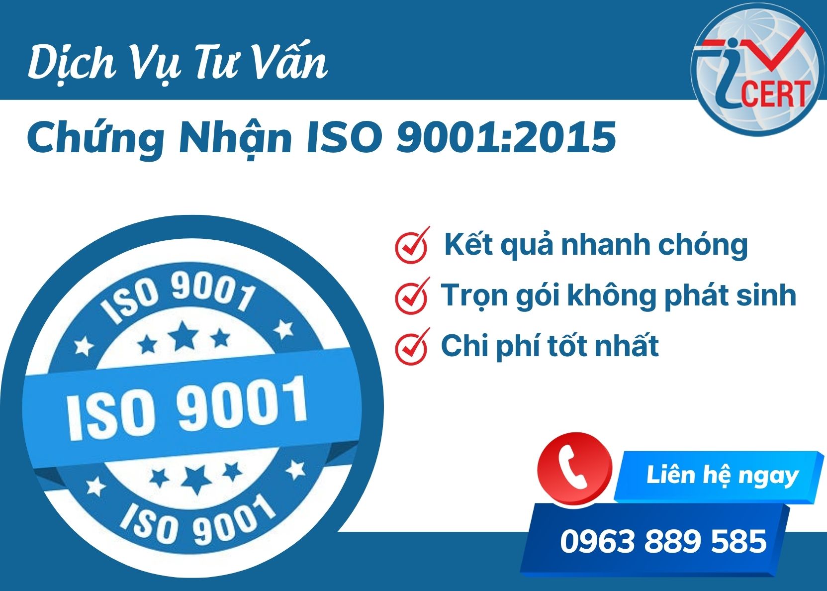 Dịch Vụ Chứng Nhận ISO 9001:2015 – Hỗ trợ 30% chi phí