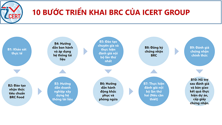 Quy trình Icert triển khai tư vấn chứng nhận BRC