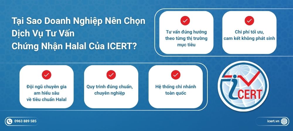 Lý do nên chọn dịch vụ tư vấn chứng nhận Halal của ICERT
